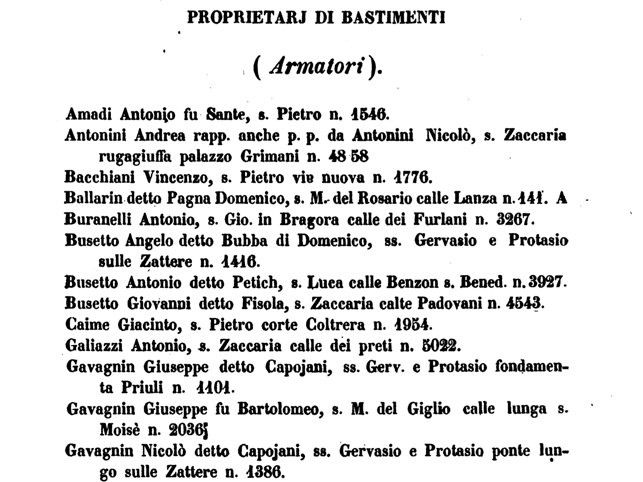 Venetian Commercial Directory (1857)